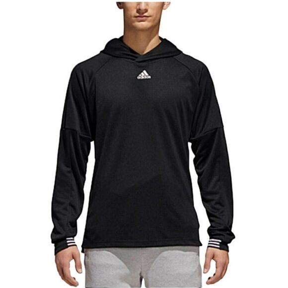 Adidas Men's Pullover Lite Lightweight Hoodie Pockets Black Medium NWOT - Picture 1 of 5